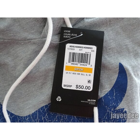 $50 UNDER ARMOUR PROJECT ROCK BSR BULL SLEEVELESS HOODIE 1376939-035 STEEL S - Picture 5 of 5